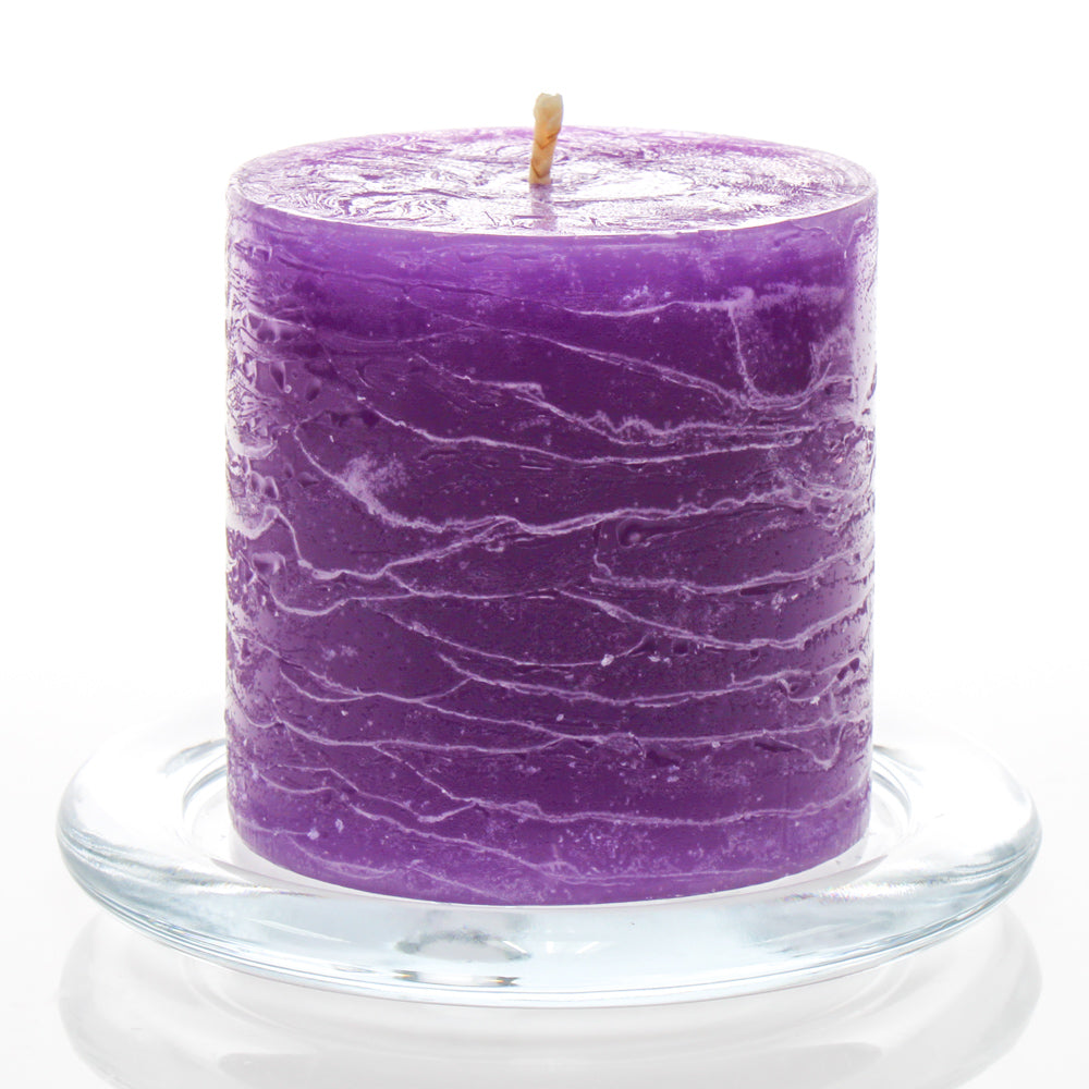 Richland Rustic Pillar Candle 3"x 3" Lavender Set of 12