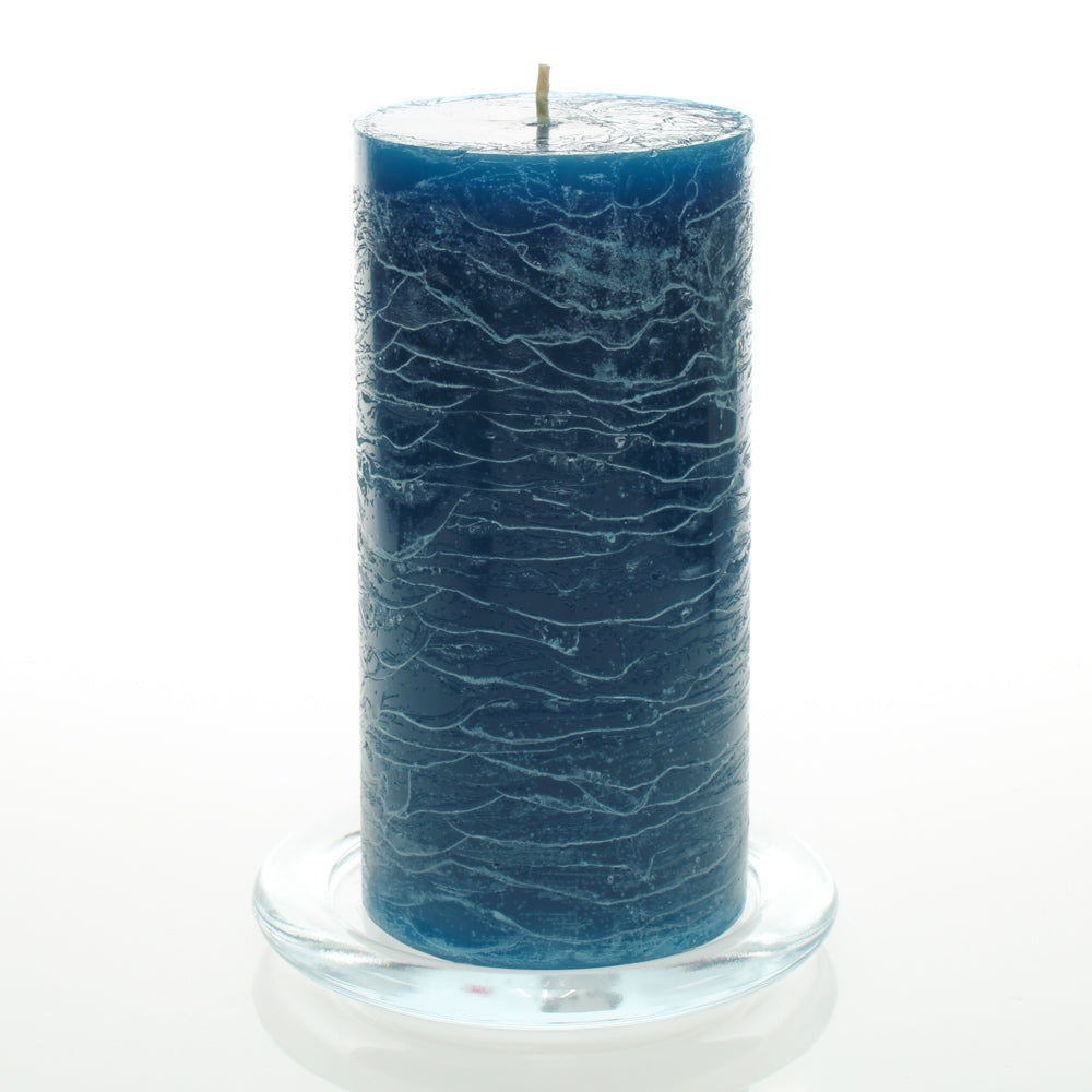 Richland Rustic Pillar Candle 3"x 6" Navy Blue Set of 6