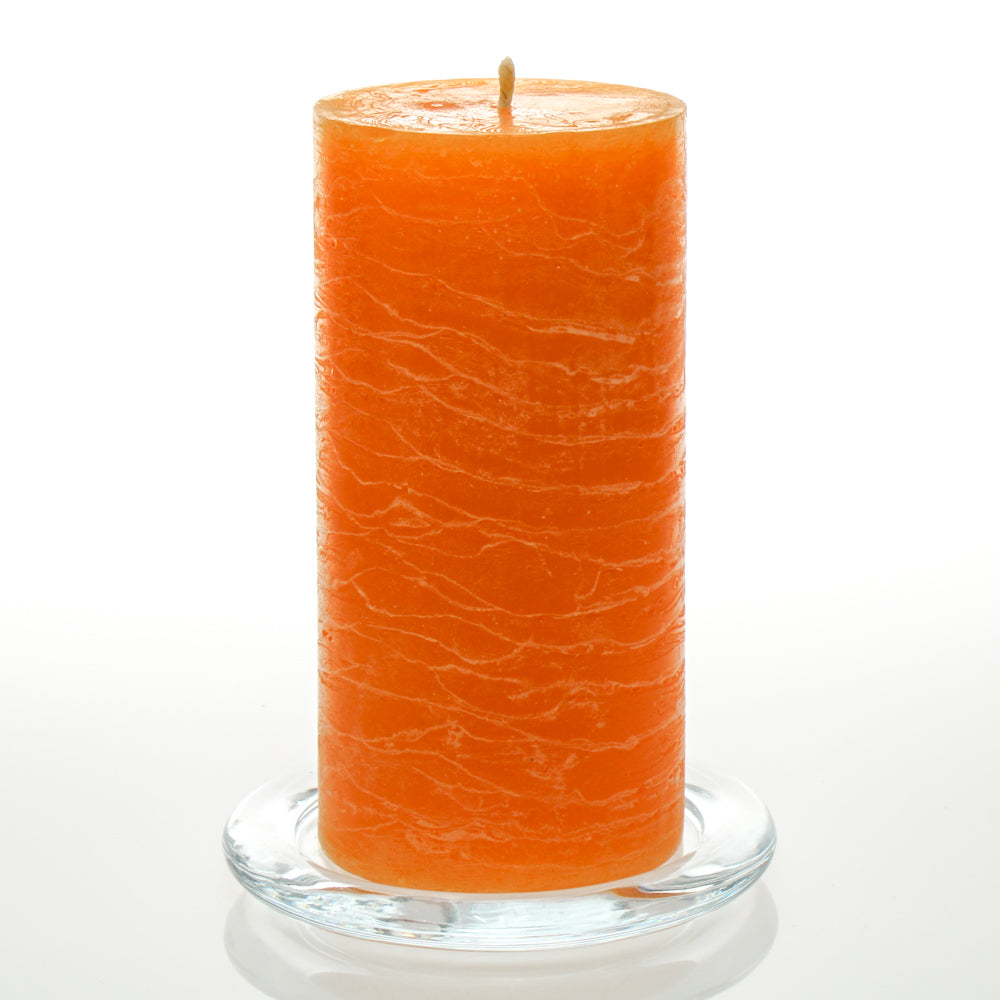 Richland Rustic Pillar Candle 3"x 6" Orange Set of 24