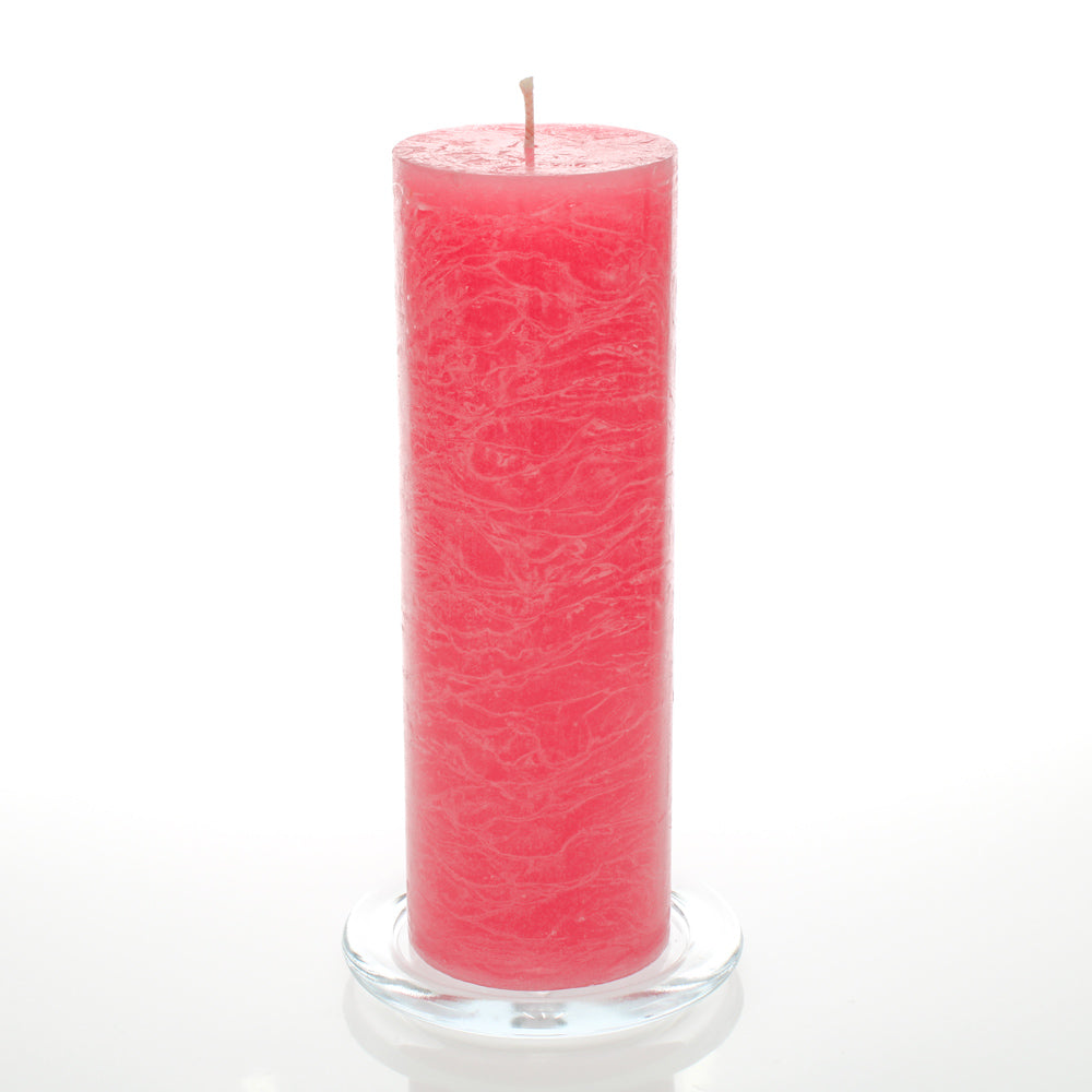 Richland Rustic Pillar Candle 3"x 9" Pink Set of 6