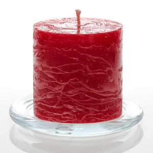 Richland Rustic Pillar Candle 3"x 3" Red Set of 12