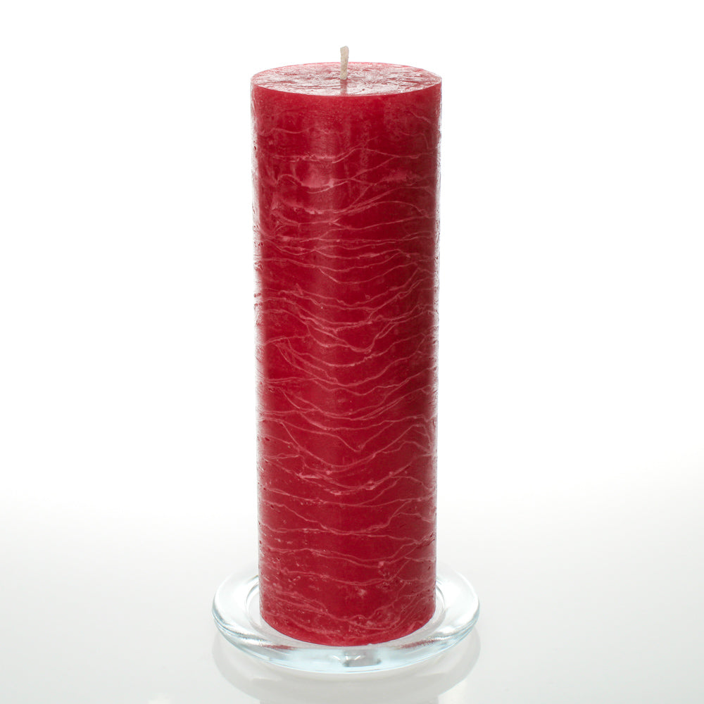 Richland Rustic Pillar Candle 3"x 9" Red