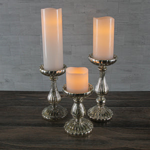 Richland Flameless LED Wavy Top Pillar Candle White 3"x9"