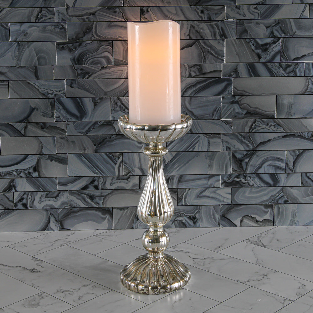 Richland Flameless LED Wavy Top Pillar Candle White 3"x6"