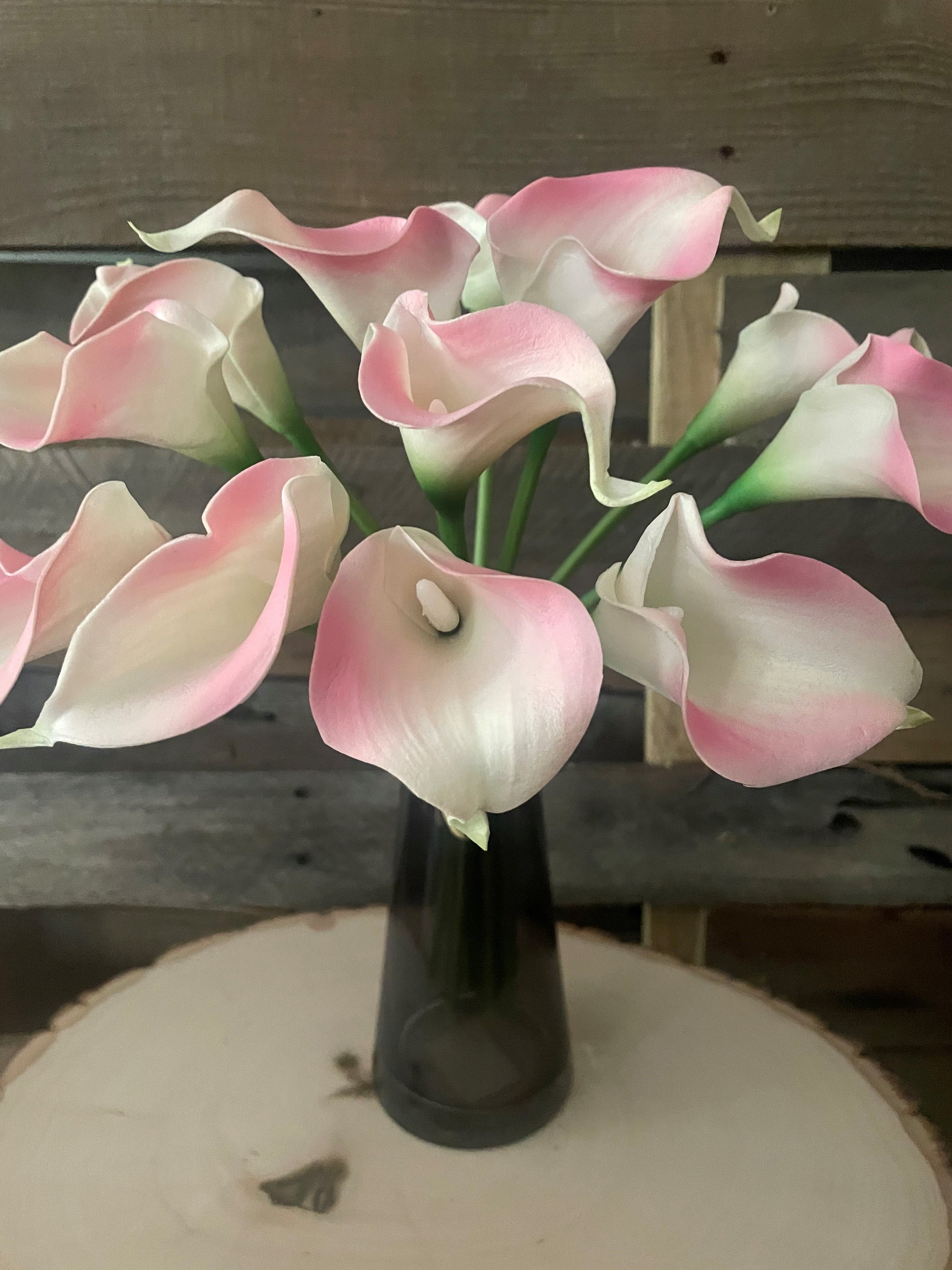 Natural Touch Hand-Tied Calla Blush & Cream Lily Wedding Bouquet