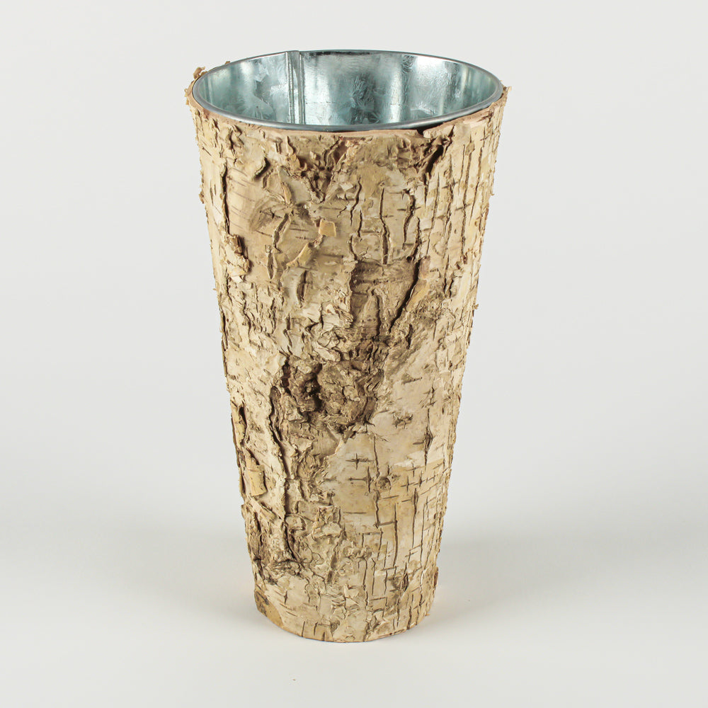 Natural Birch 9" Zinc Vase -
