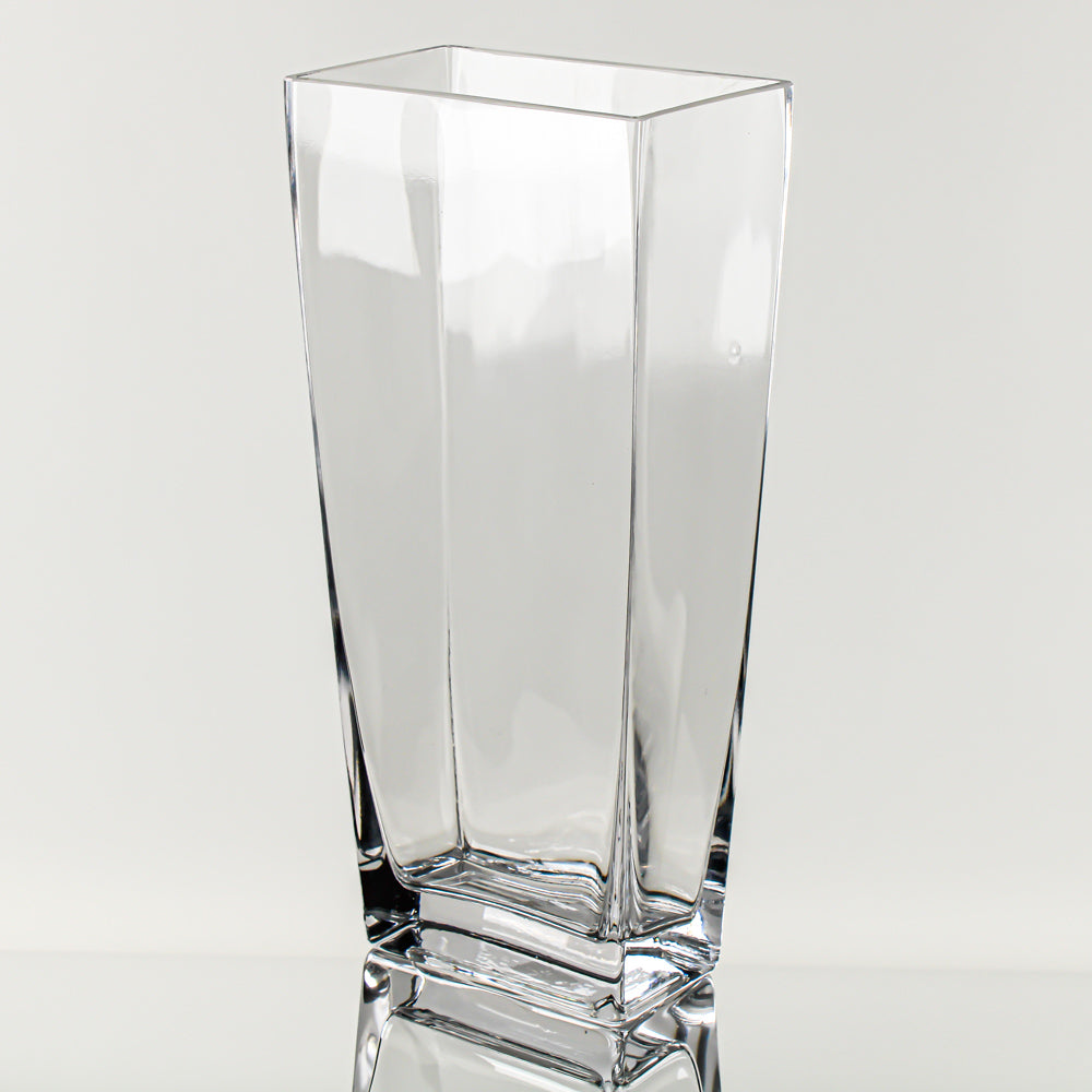 Clear Glass Tapered Rectangle Vase 13in
