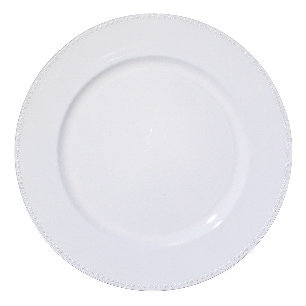 Richland Beaded Charger Plate 13" White