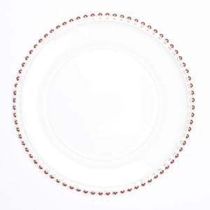 richland 13 rose gold beaded glass charger plate