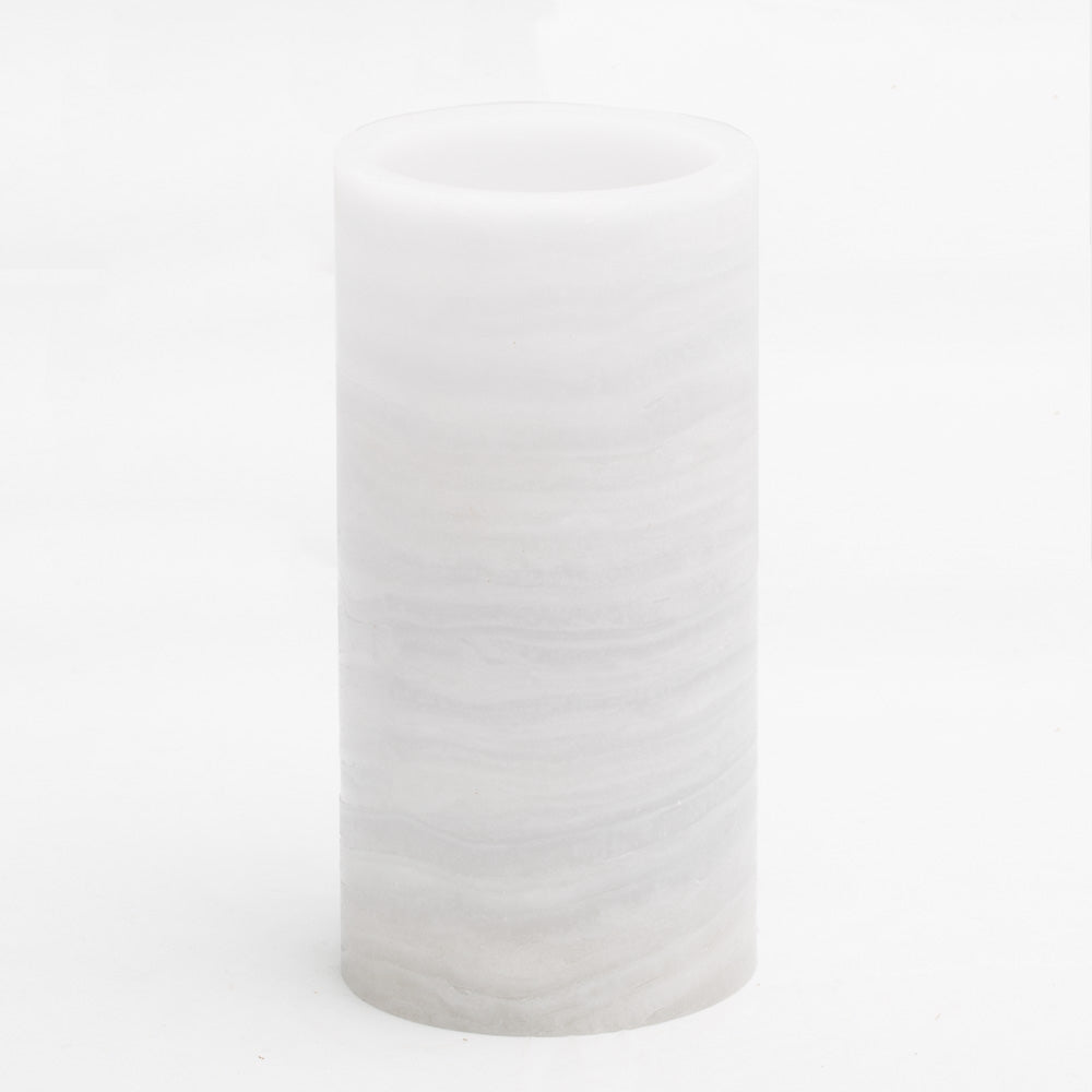 richland flameless led pillar candle marble 4 x 8