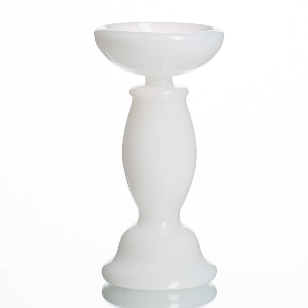 richland white glass pillar candle holder 8 5