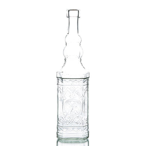 richland vintage square glass bottle clear set of 6