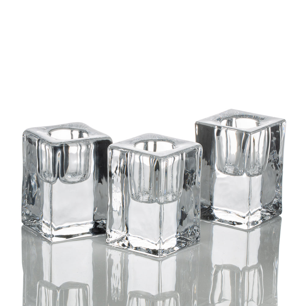 richland square glass taper candle holder 2 5 set of 6