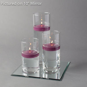 Eastland Square Mirror and Cylinder Vase Centerpiece with Richland 3" Floating Candles Set of 48