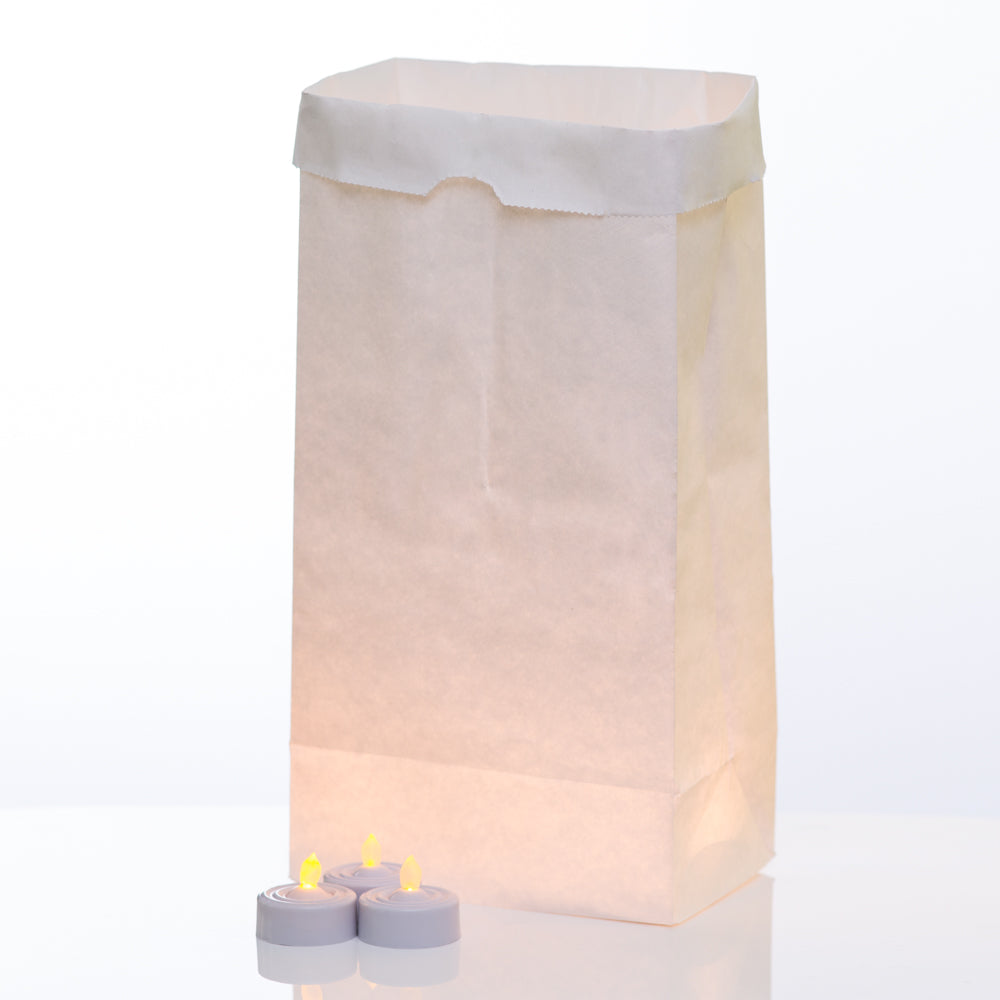 Eastland White Luminary Bags & Richland LED Tealight Candles Set of 72