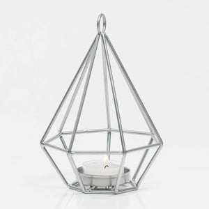 Richland Geometric Tealight Candle Holders - Silver Set of 2