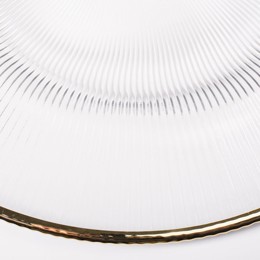 richland 13 gold rim glass charger plate set of 12