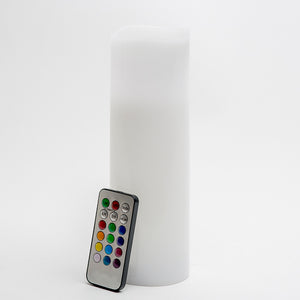 richland led remote control wavy top pillar candle white 3x9 set of 24