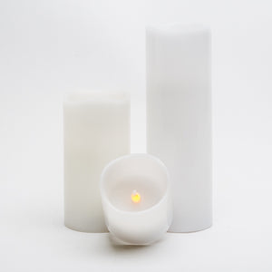 richland led wavy top pillar candles 3 x3 3 x6 3 x9 white set of 3