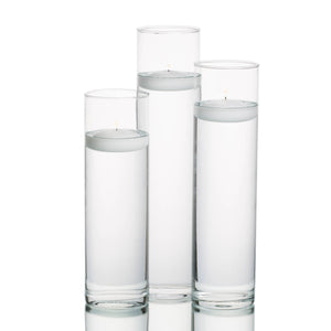 eastland tall cylinder vases with richland floating candles set of 3