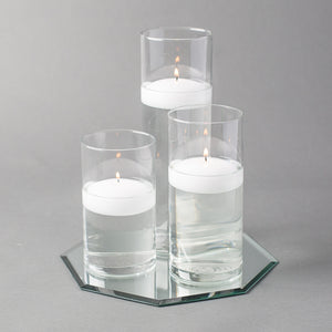 octagon mirror centerpiece candles set 3
