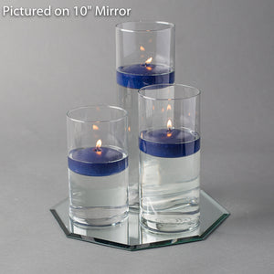 Eastland Octagon Mirror and Cylinder Vase Centerpiece with Richland 3" Floating Candles Set of 4