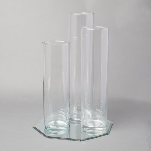 Eastland 12" Mirror and Tall Cylinder Vase Centerpiece Set of 48