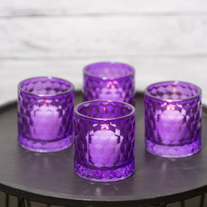 Richland Purple Chunky Honeycomb Glass Votive & Tealight Holder Set of 48