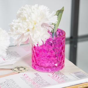 Richland Pink Chunky Honeycomb Glass Votive & Tealight Holder Set of 12