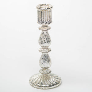 Richland Ribbed Unique Mercury Glass Taper Candle Holder Set of 3