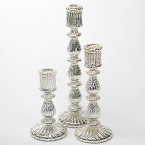 richland ribbed unique mercury glass taper candle holder 7