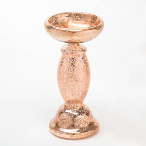 richland unique rose gold mercury glass pillar candle holder set of 3