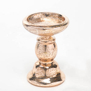 richland unique rose gold mercury glass pillar candle holder set of 3