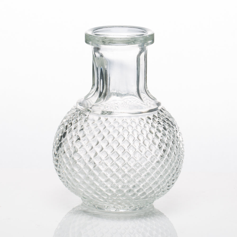 richland glass bud vase clear round perfume set of 12