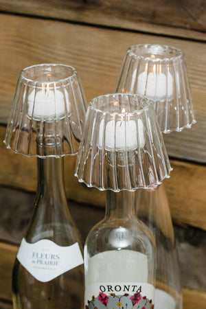 Richland Inza Wine Bottle Chandelier Glass Tealight Holder Set of 12
