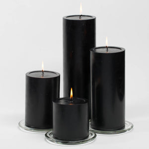 Richland 4" x 4" Black Pillar Candles Set of 6