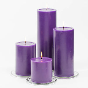 Richland 4" x 4" Purple Pillar Candles Set of 6