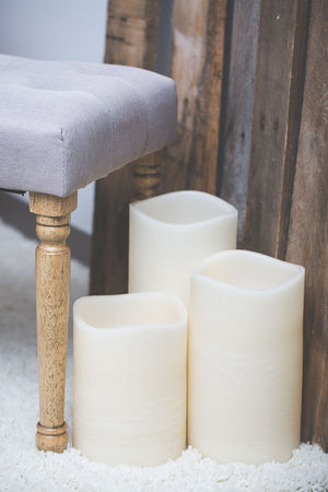 Richland LED Big Pillar Candles Ivory 6” Set of 12