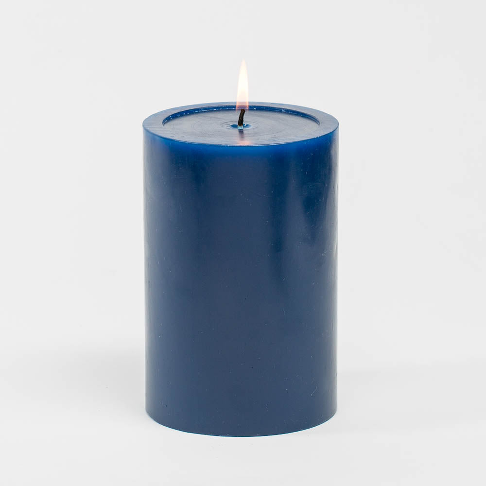 Richland 4" x 6" Navy Blue Pillar Candle