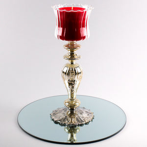 Richland 12" Mercury Pillar Candle Holder with Clear Glass