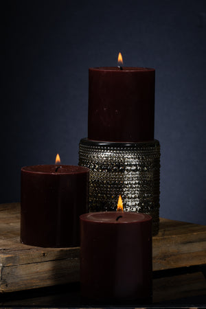 Richland Pillar Candles 3"x3" Brown Set of 12