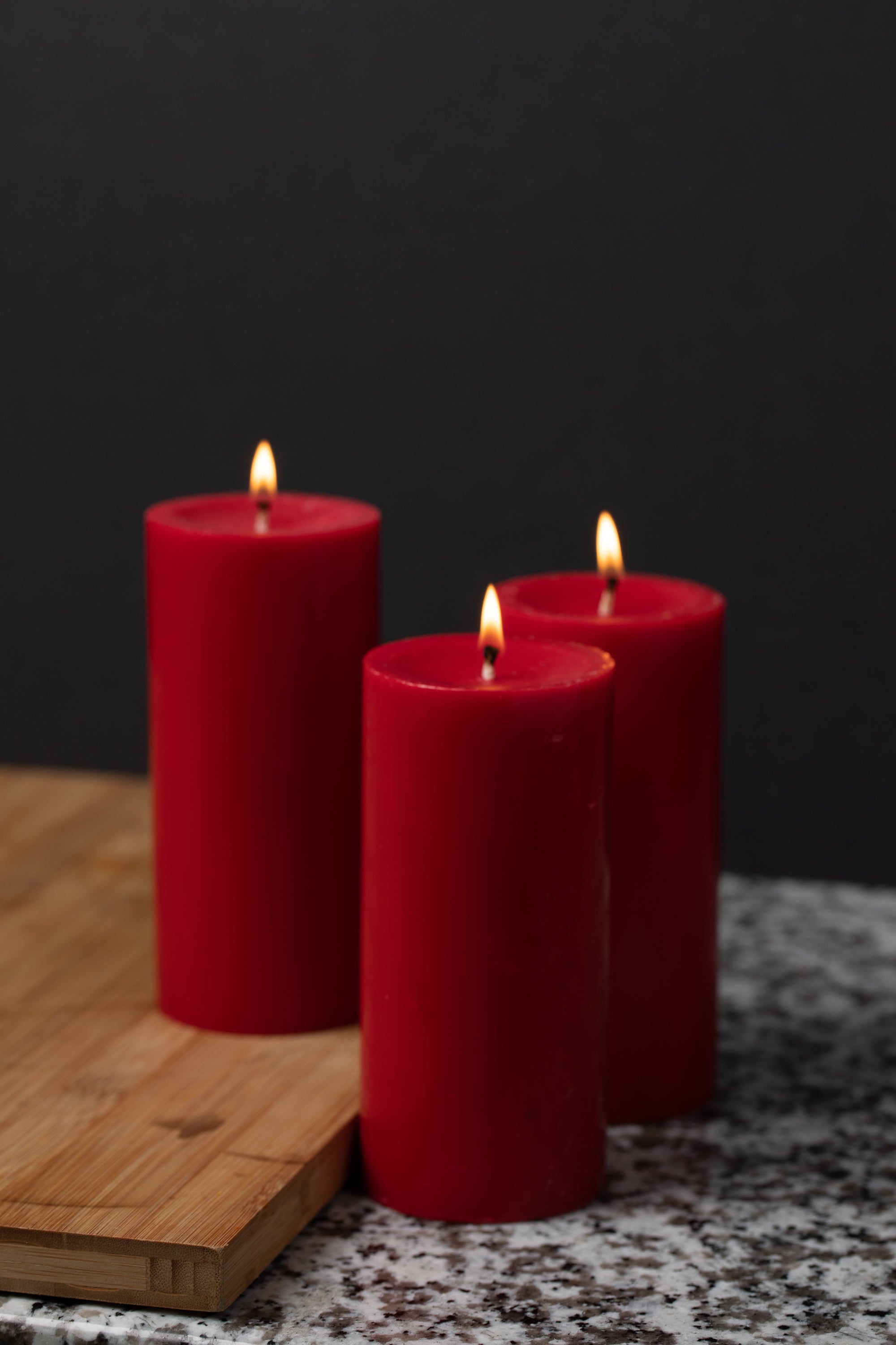 Richland Pillar Candles 3"x6" Red Set of 24