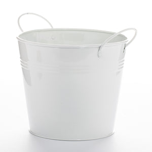 White Metal Bucket 6.5" with 2 Handles
