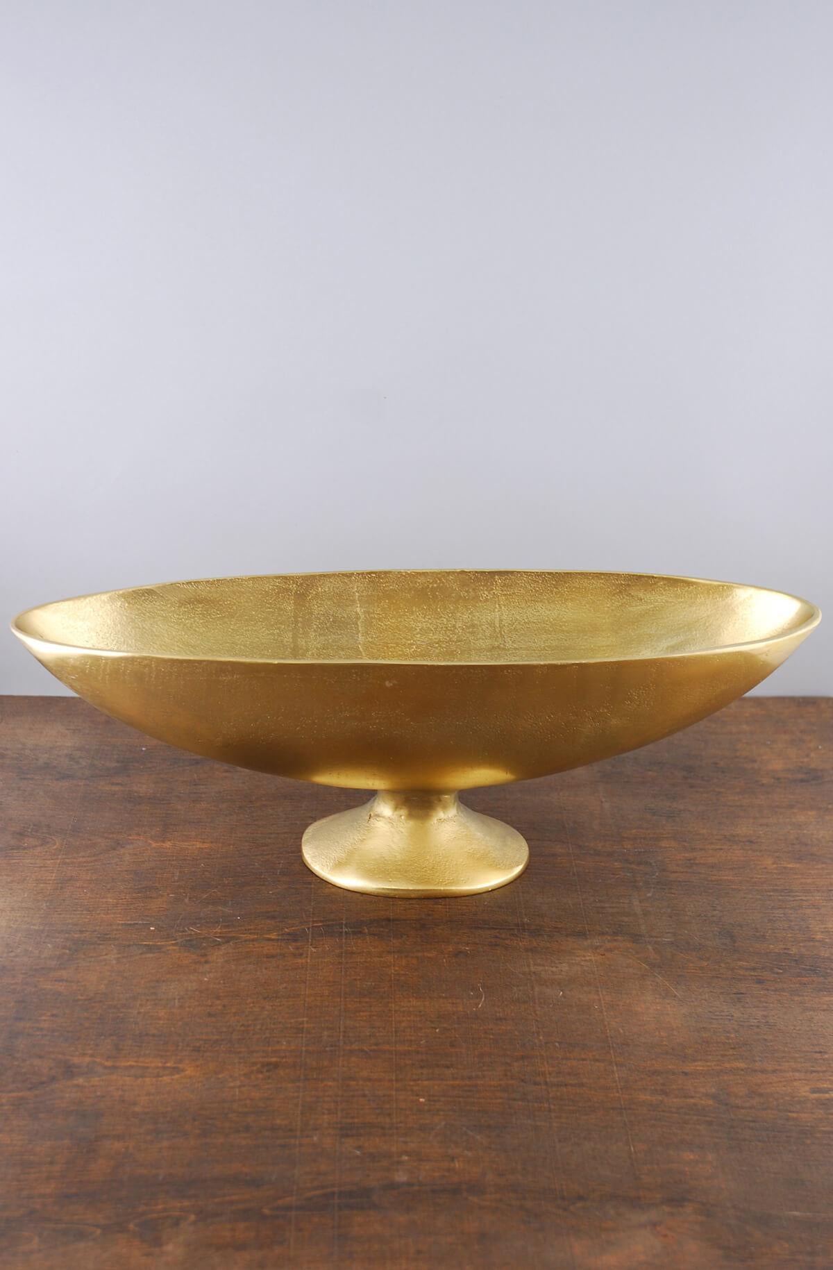 large gold boat bowl 17 5in