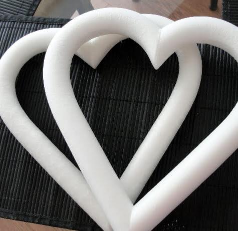 SET of 2)-Styrofoam Heart Wreath - 12 inch