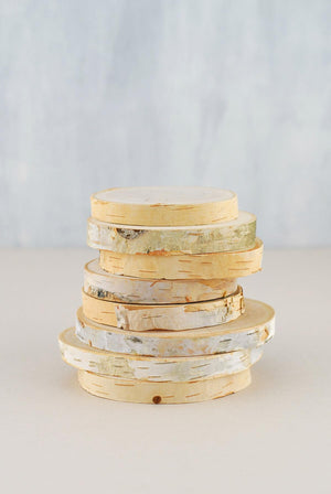 8 natural birch rounds 3 4in set of 8