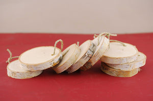 8 Birch 3" Round Hanging Tags  (Pack of 8)