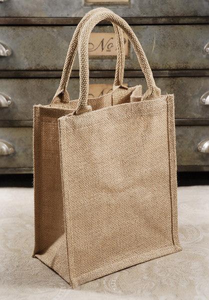 6 burlap tote favor bags with handles 11 x 9