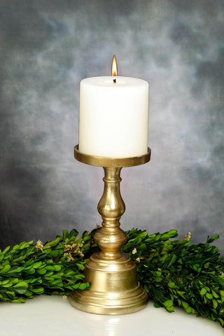 Medium Classic Gold Pillar Candle Holder – Take Note Stationery