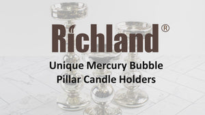 Richland Pillar Holder Unique Mercury Bubble - 7.3" - Set of 6